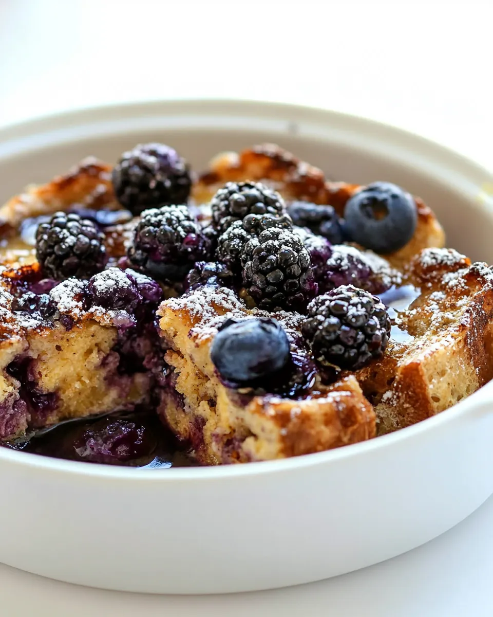 Tasty Blueberry Lemon French Toast Casserole shot