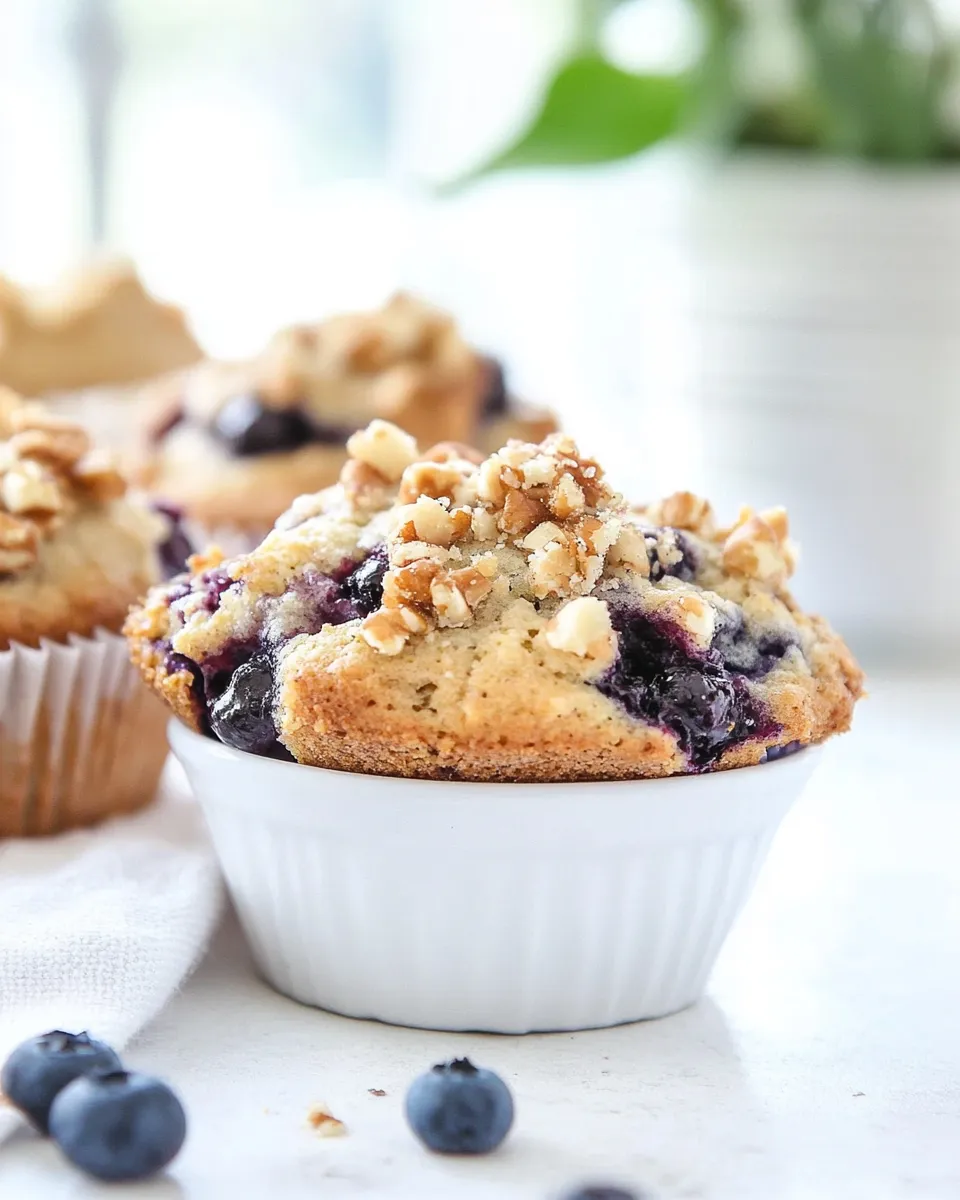 Homemade Blueberry Walnut Muffins recipe image