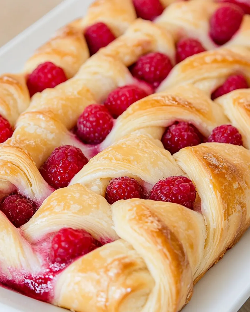 Delicious Braided Raspberry Danish shot