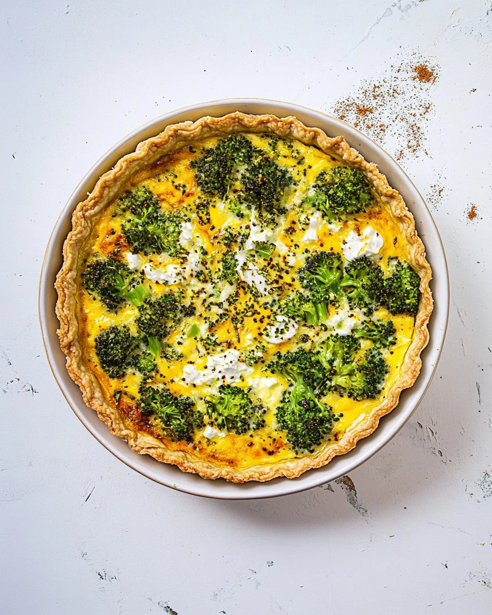Delicious Broccoli-Cheddar Quiche shot