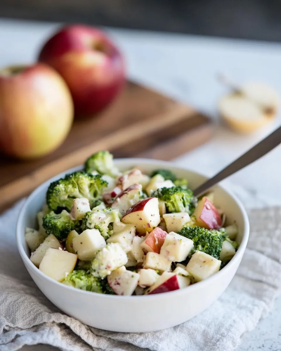 Easy Broccoli Apple Salad with Creamy Lemon-Tahini Dressing recipe photo
