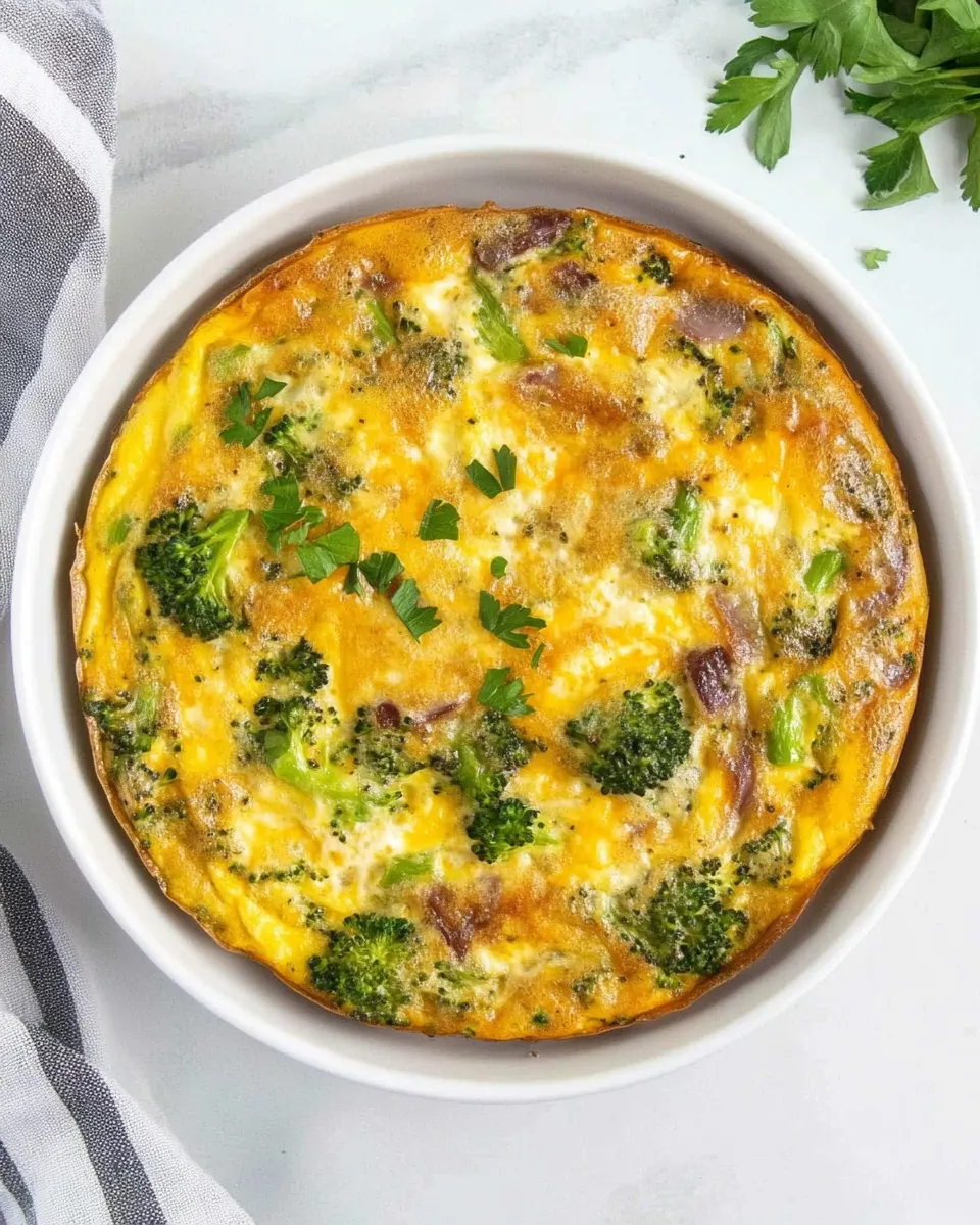 Delicious Broccoli Cheddar Frittata shot