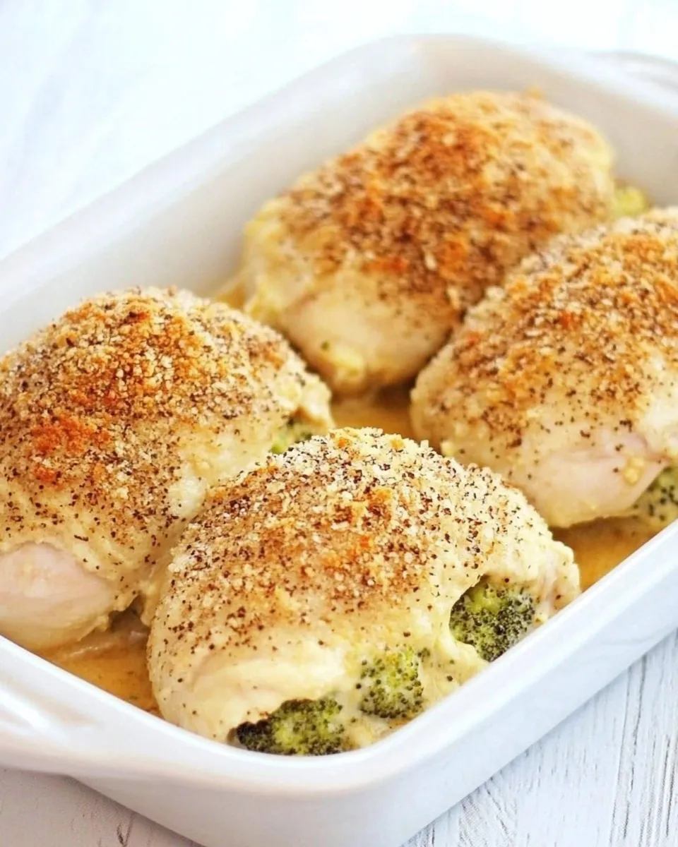 Homemade Broccoli and Cheese Stuffed Chicken shot