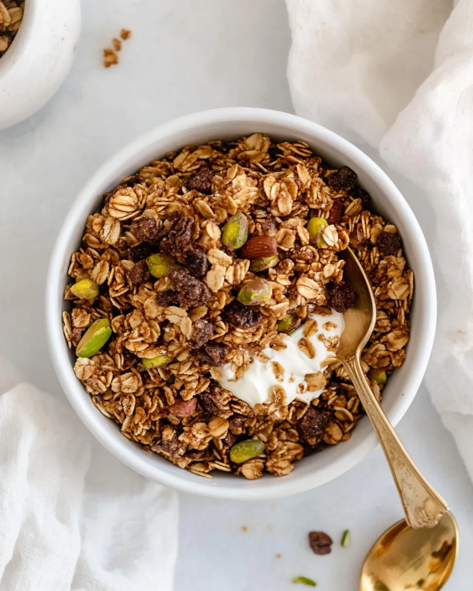 Healthy Brown Butter Pistachio Cookie Granola. recipe image