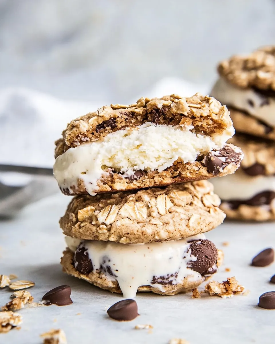 Classic Brown Sugar Oatmeal Cookie, Cookie Dough Ice Cream Sandwiches. dish image