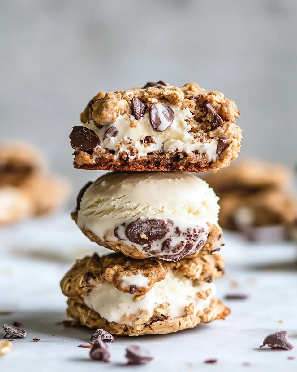 Best Brown Sugar Oatmeal Cookie, Cookie Dough Ice Cream Sandwiches. recipe photo