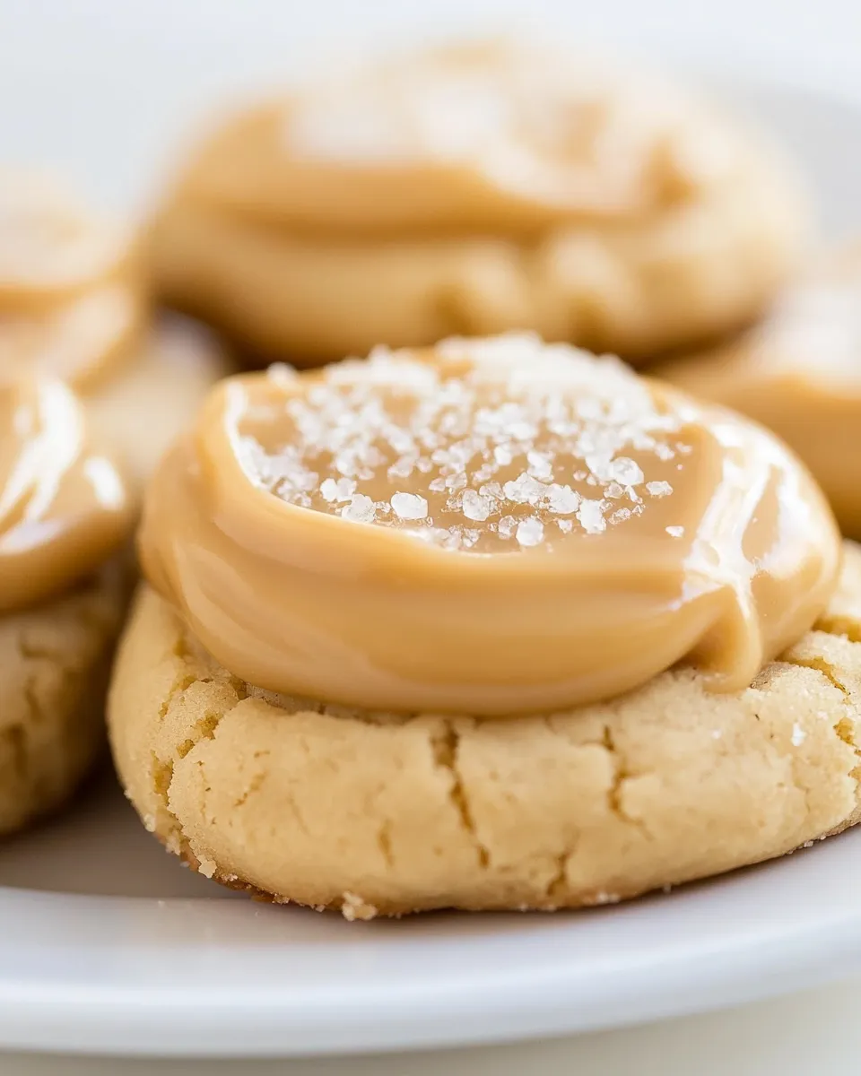 Classic Browned Butter Crinkle Cookies with Salted Caramel Frosting image