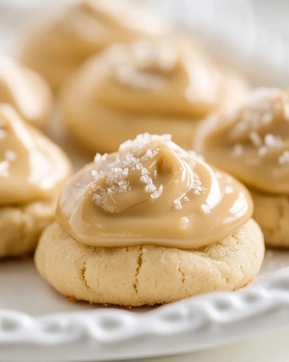 Easy Browned Butter Crinkle Cookies with Salted Caramel Frosting shot