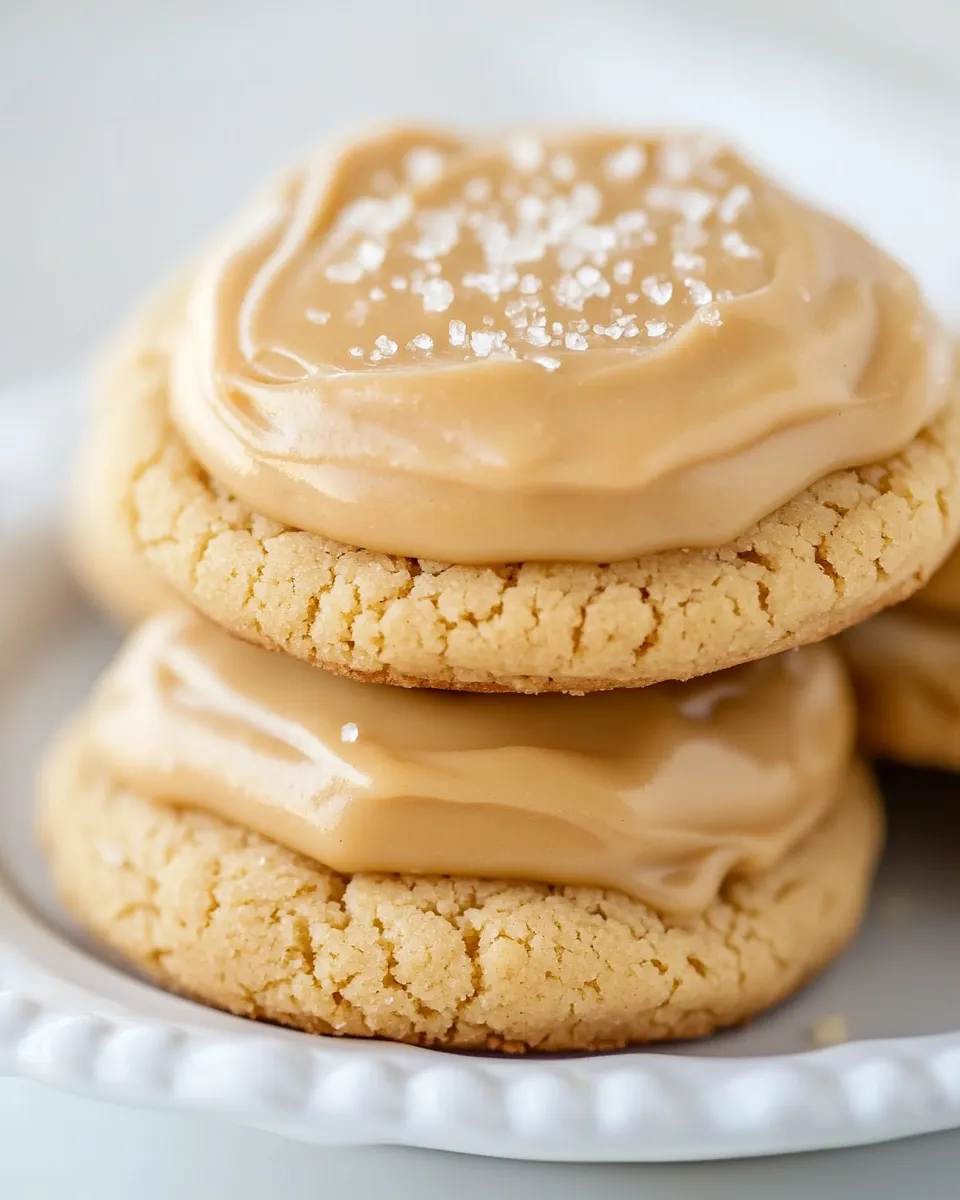 Delicious Browned Butter Crinkle Cookies with Salted Caramel Frosting recipe photo