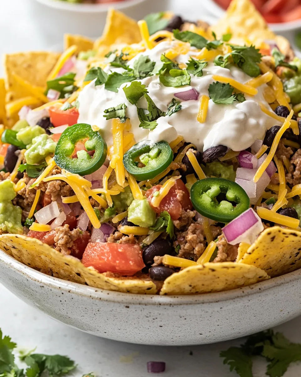 Healthy Bubbly Taco Salad Bowl Recipe dish photo