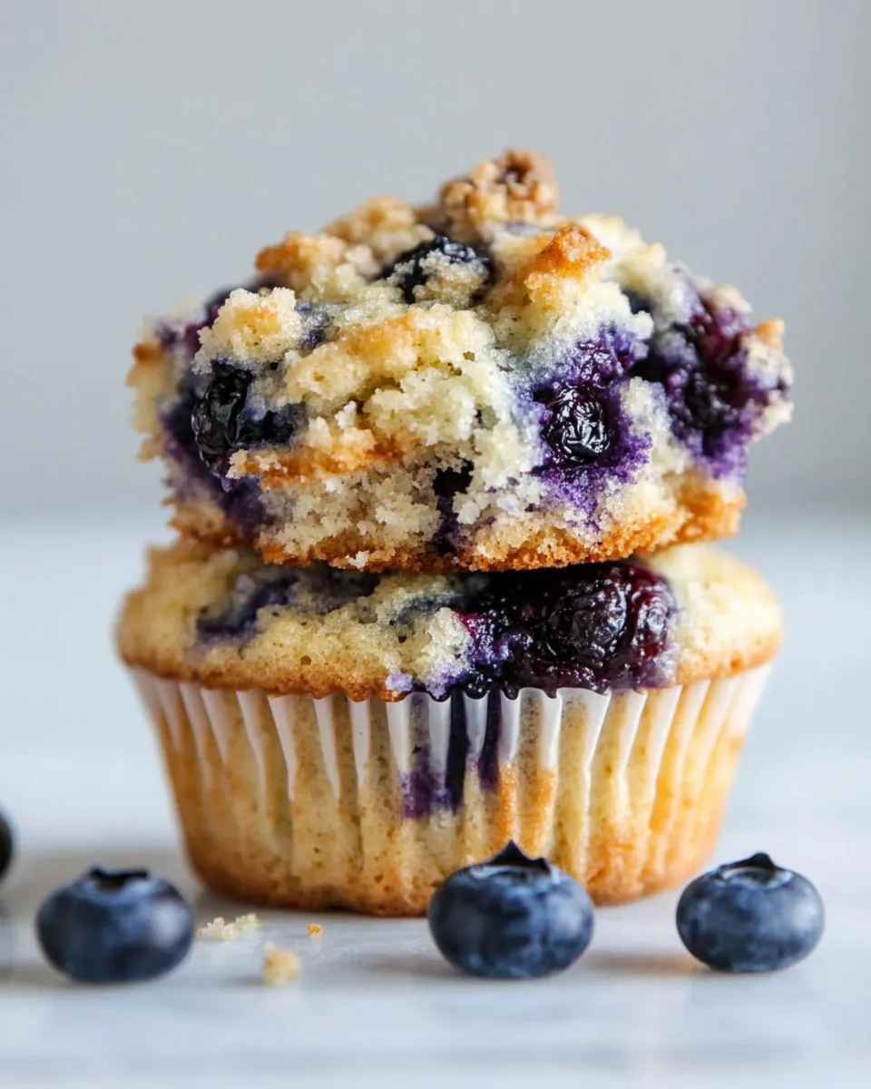 Quick Bursting Blueberry Coffee Cake Muffins. recipe photo