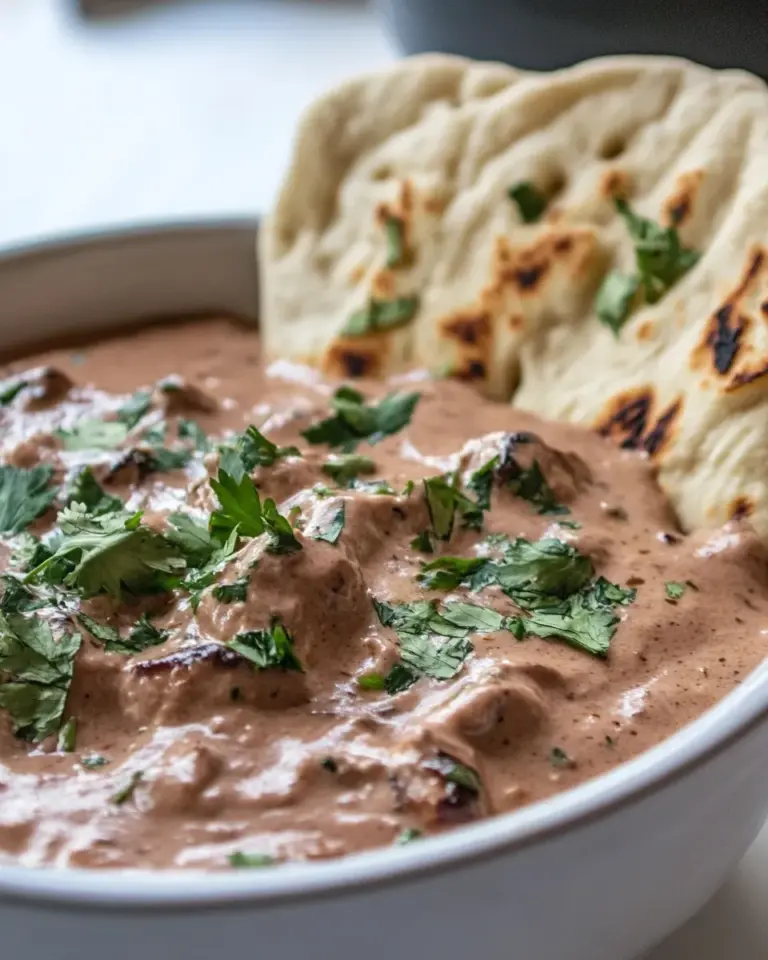 Homemade Butter Chicken Dip with Gluten-Free Naan Bread recipe photo