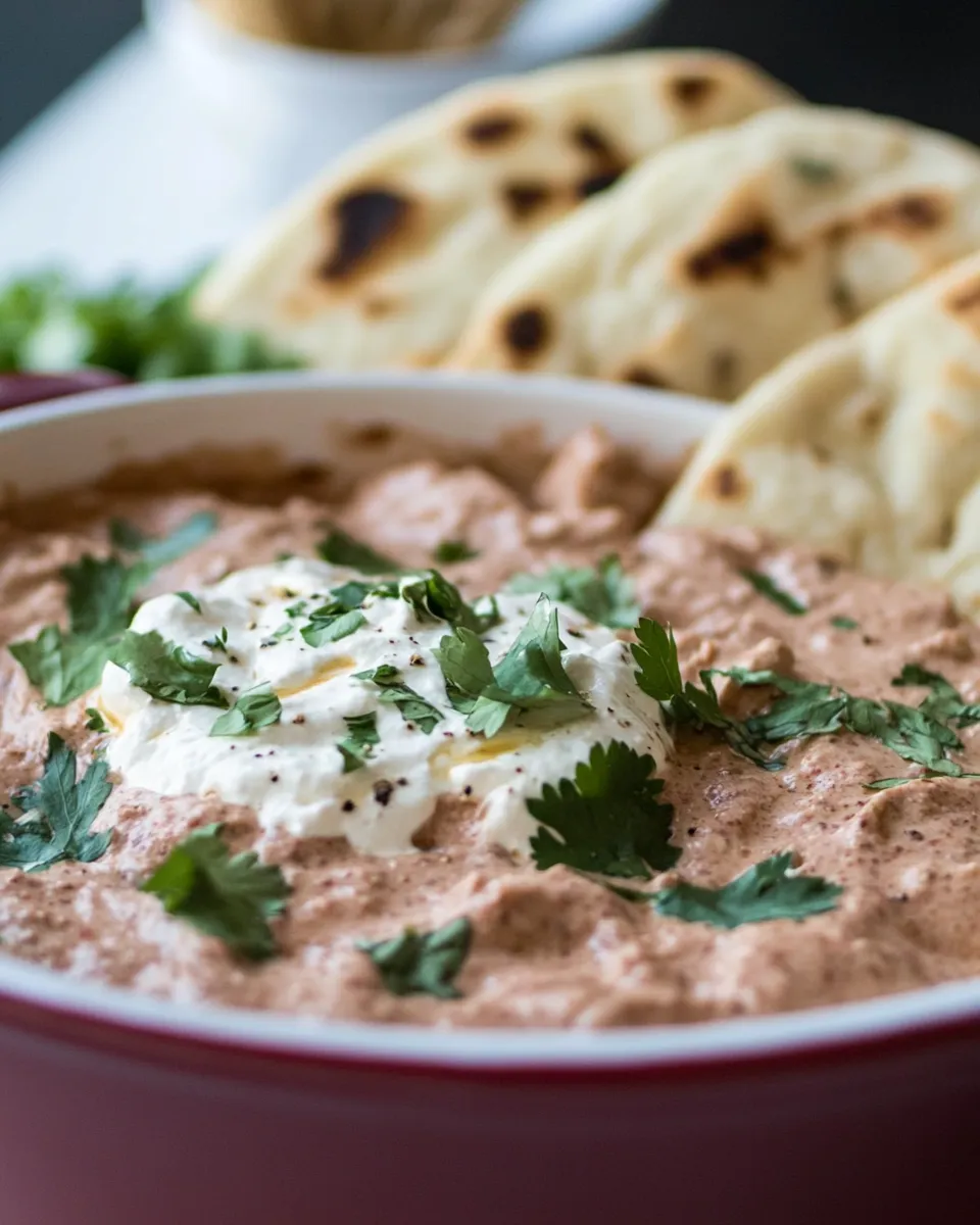 Easy Butter Chicken Dip with Gluten-Free Naan Bread image