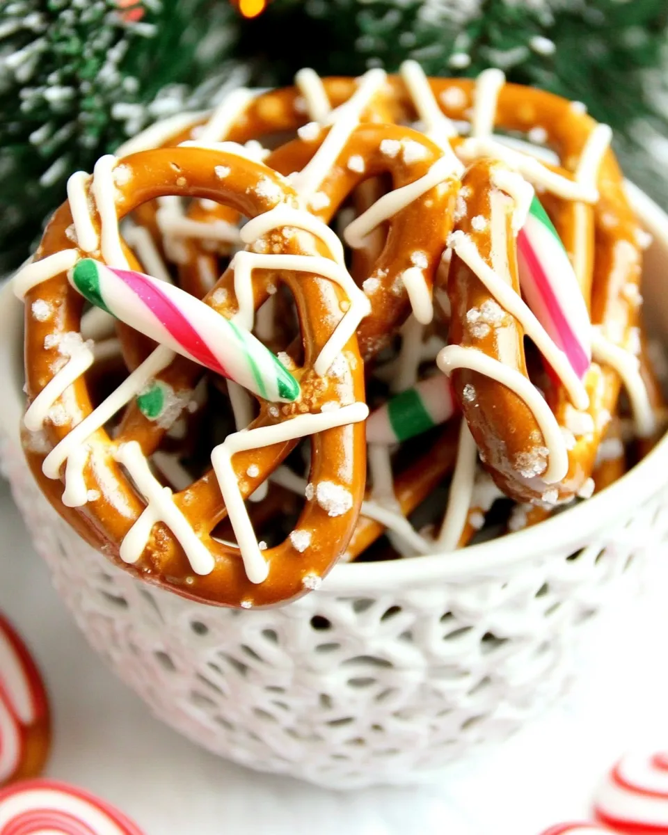 Delicious Candy Cane Pretzel Kisses dish photo