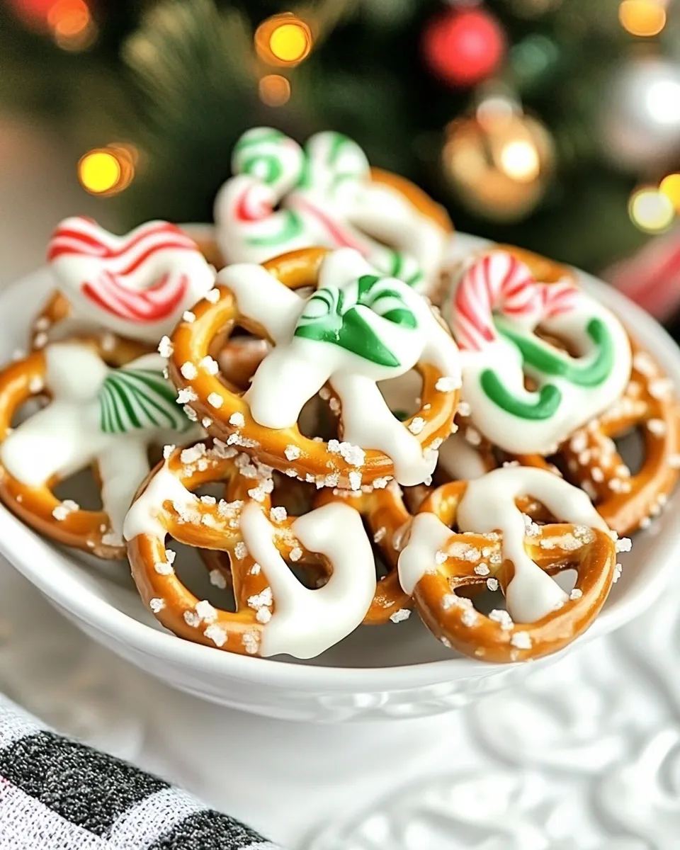 Quick Candy Cane Pretzel Kisses food shot