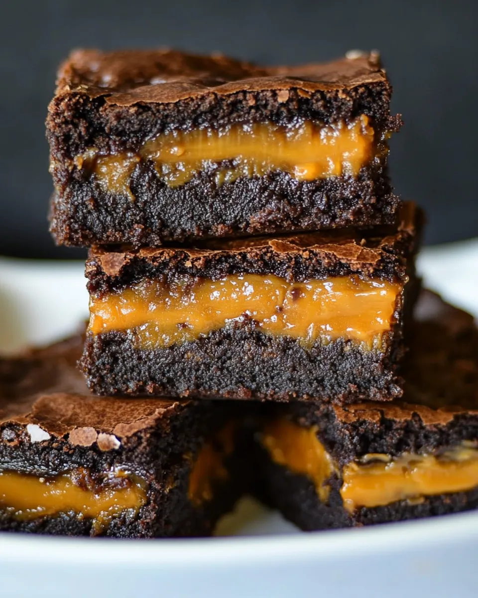 Delicious Caramel Brownies (Stuffed!) image