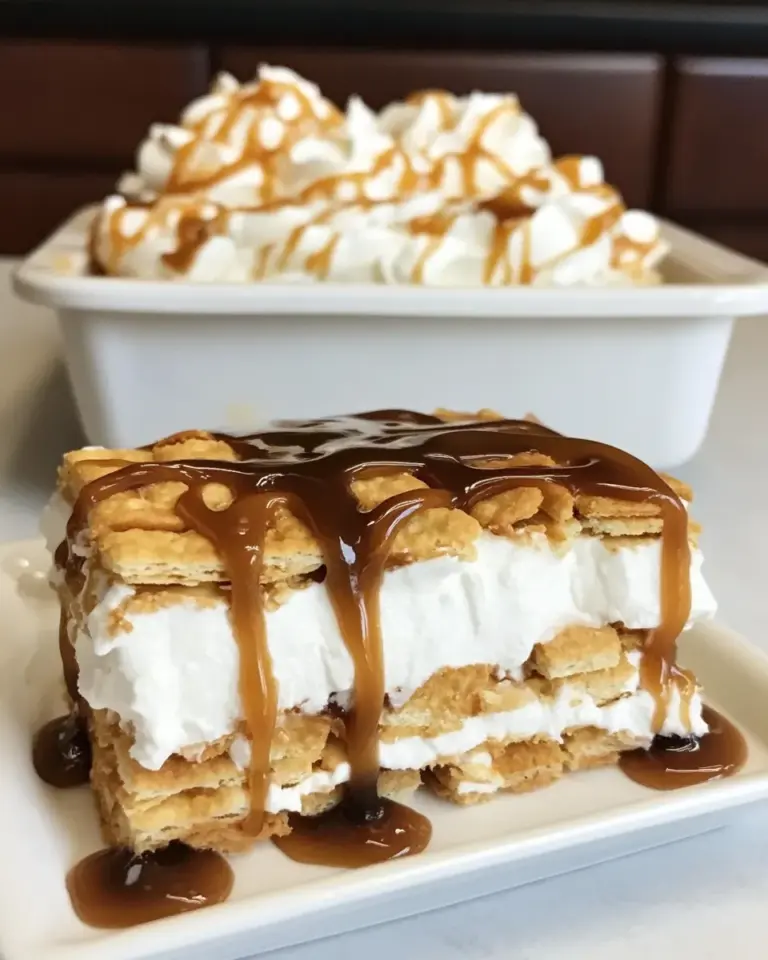 Homemade Caramel Ritz Cracker Icebox Dessert photo