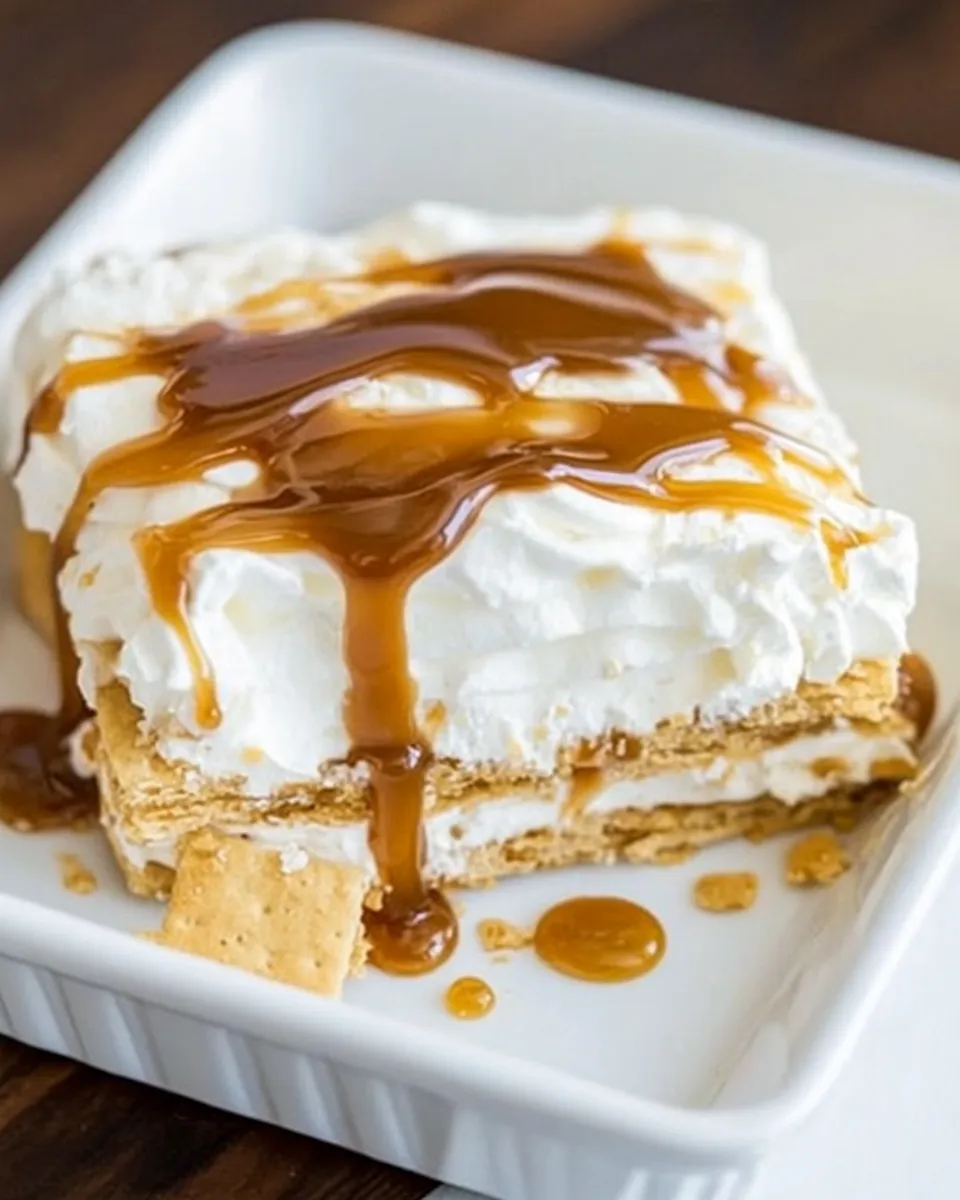 Classic Caramel Ritz Cracker Icebox Dessert image