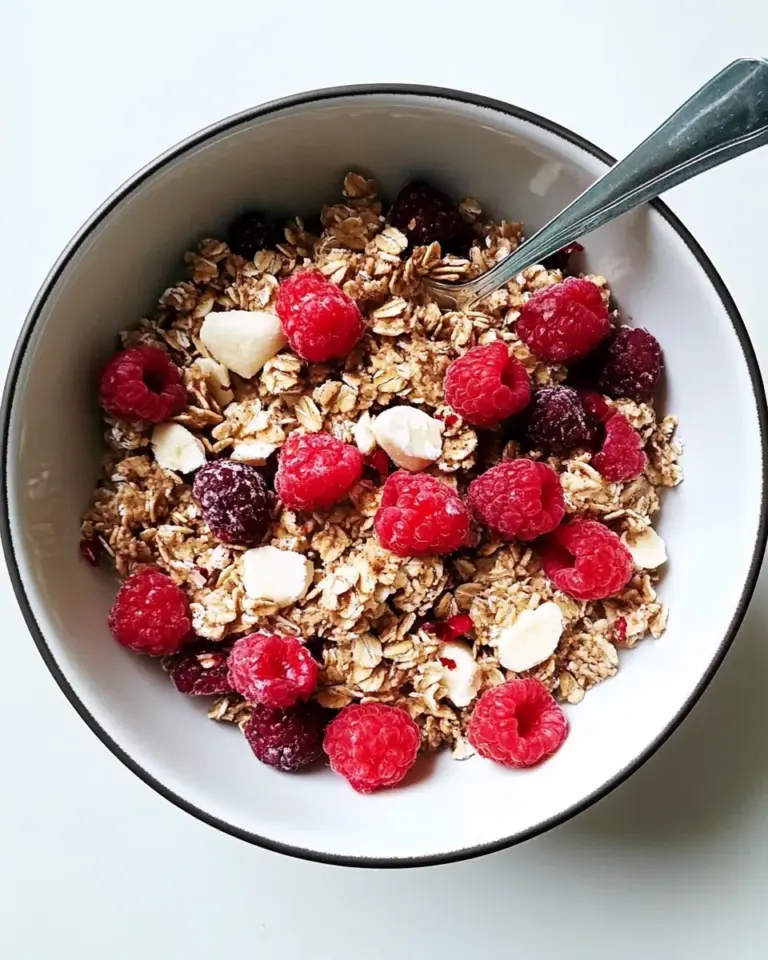 Homemade Cardamom Breakfast Cereal with Fresh Raspberries photo