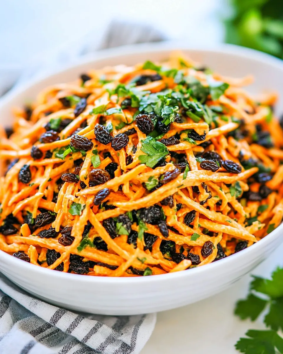 Delicious Carrot and Raisin Salad shot