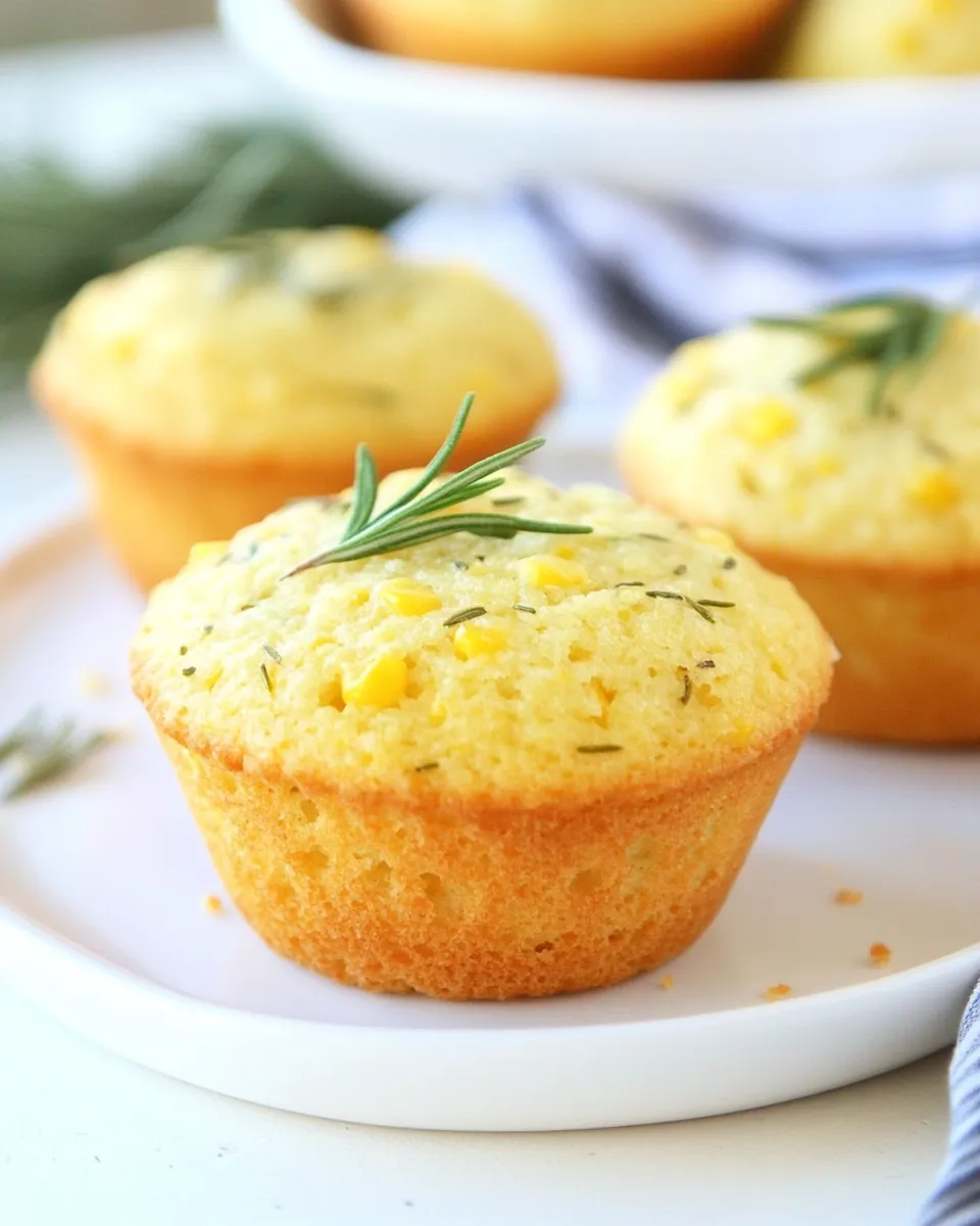 Delicious Cheddar Rosemary Corn Muffins image