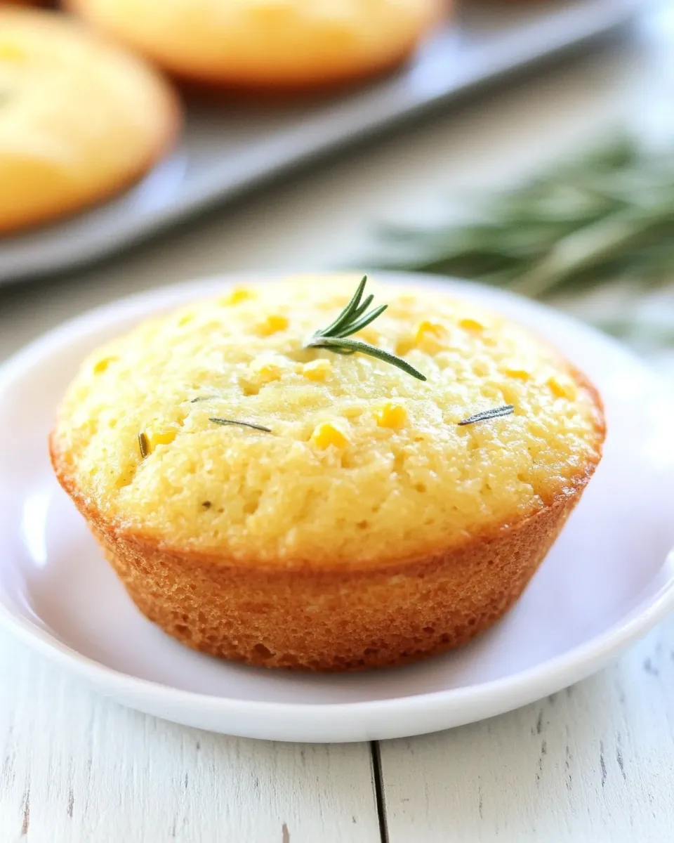 Savory Cheddar Rosemary Corn Muffins shot
