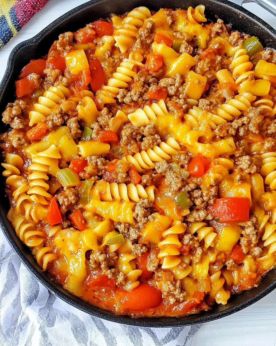 Easy Cheeseburger Pasta Skillet Meal photo
