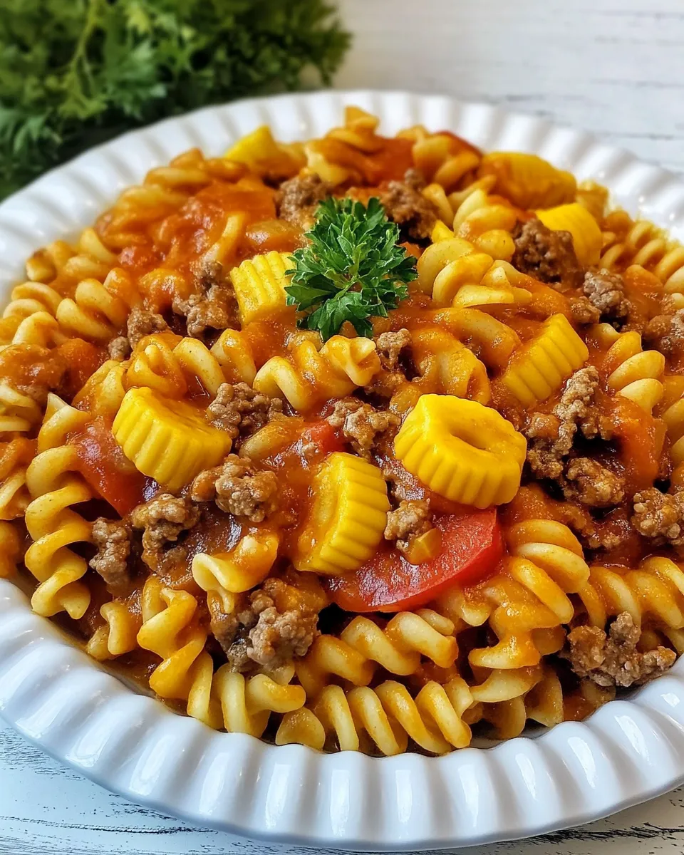 Delicious Cheeseburger Pasta Skillet Meal image