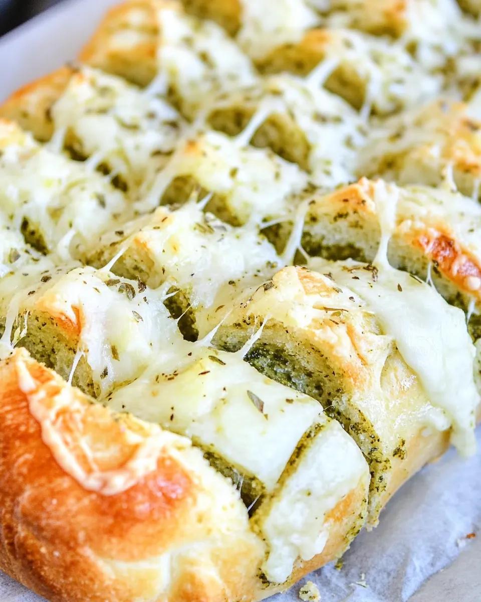 Best Cheesy Pesto Crack Bread shot