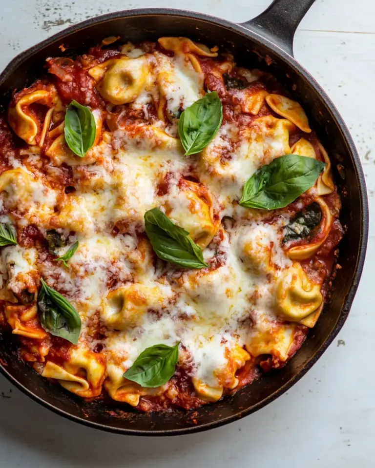 Easy Cheesy Weeknight Tortellini Skillet. recipe photo