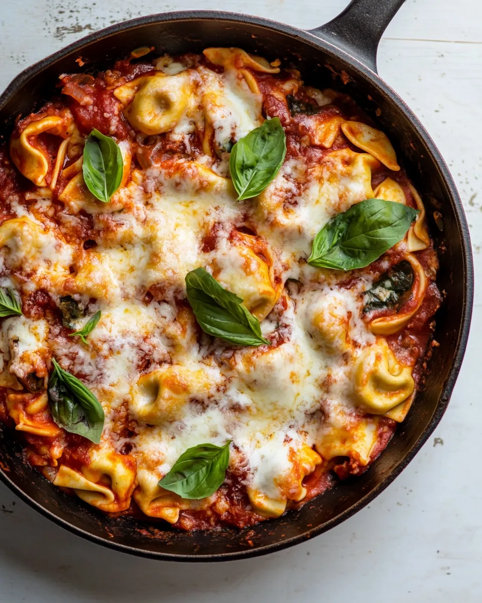 Easy Cheesy Weeknight Tortellini Skillet. recipe photo