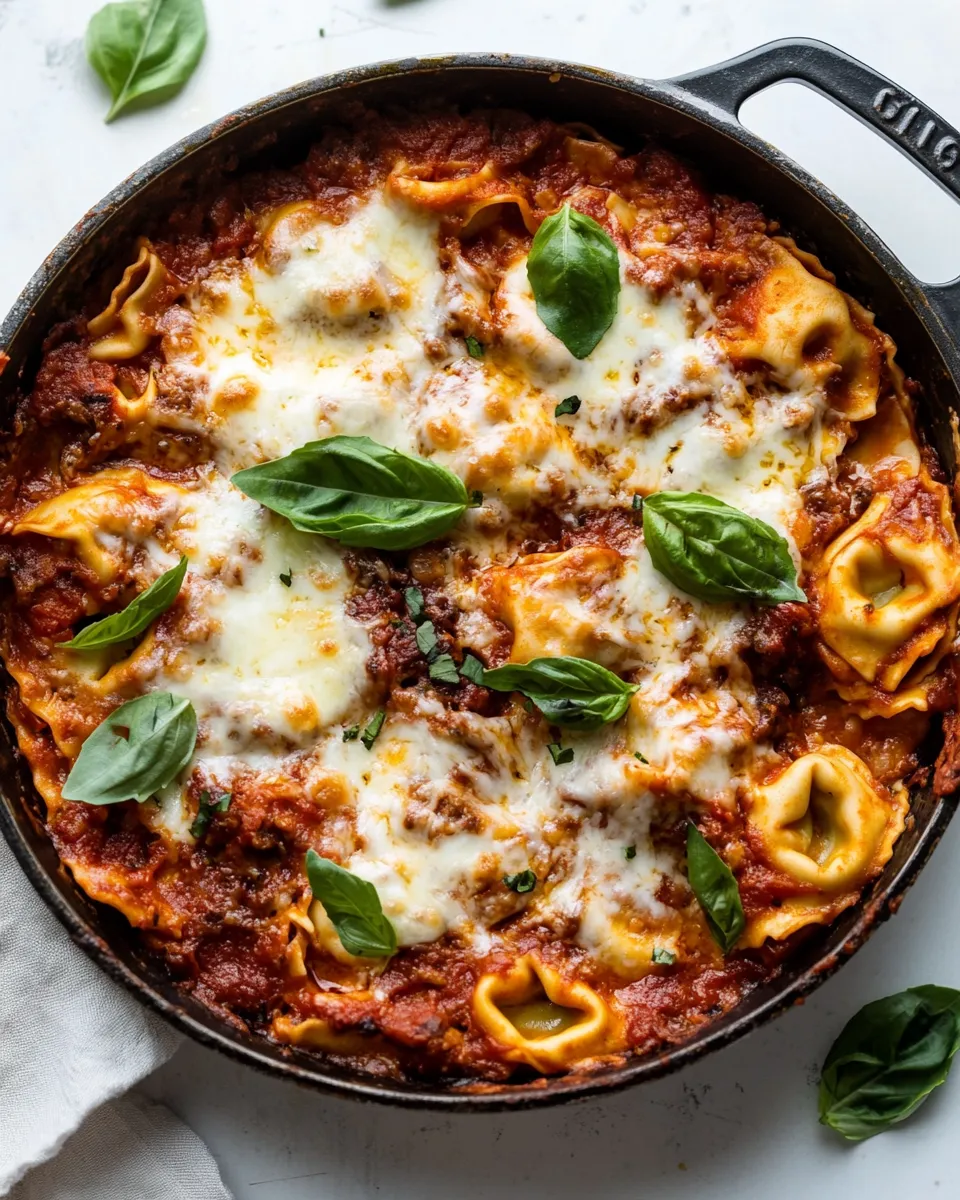 Delicious Cheesy Weeknight Tortellini Skillet. dish photo
