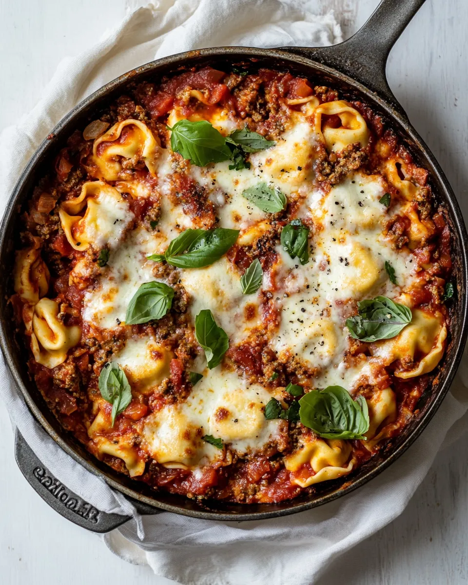 Tasty Cheesy Weeknight Tortellini Skillet. image