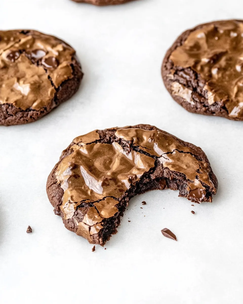 Classic Chewy Gooey Flourless Chocolate Cookies shot