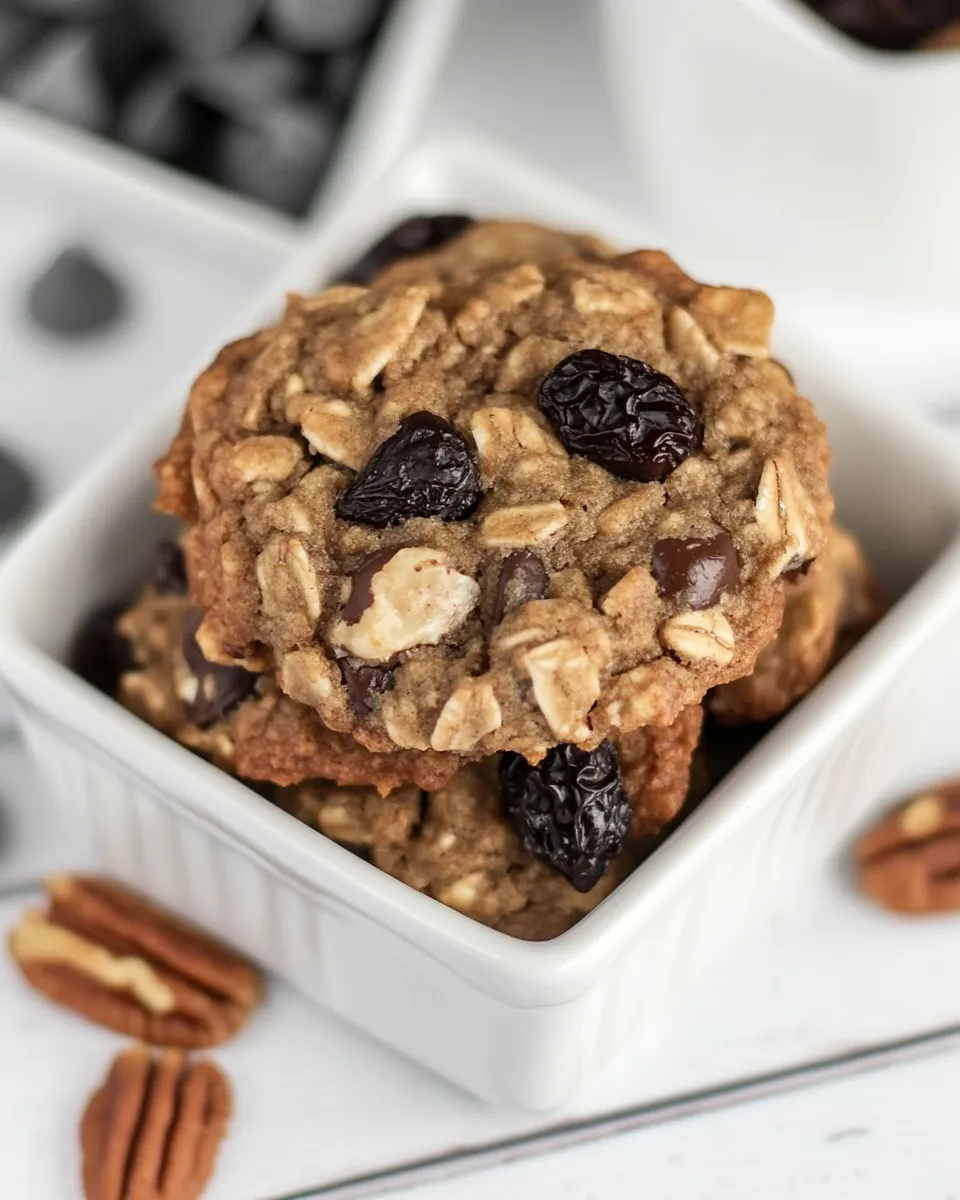 Easy Chewy Oatmeal Cookies with Chocolate Chips, Pecans, and Dried Cherries recipe photo