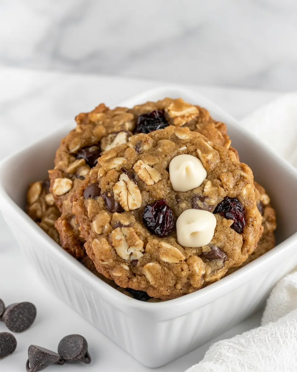 Best Chewy Oatmeal Cookies with Chocolate Chips, Pecans, and Dried Cherries shot
