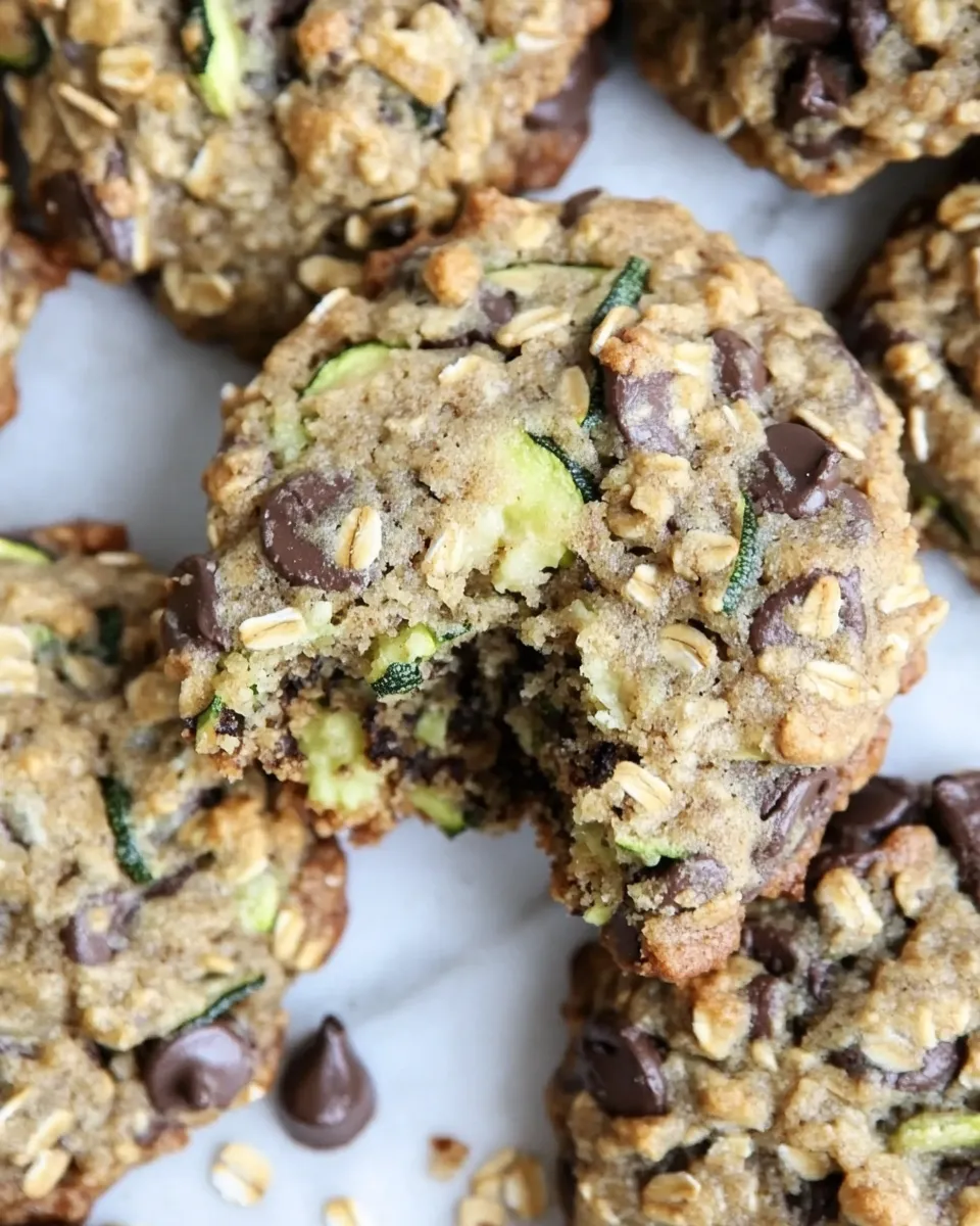 Delicious Chewy Oatmeal Zucchini Cookies. food shot