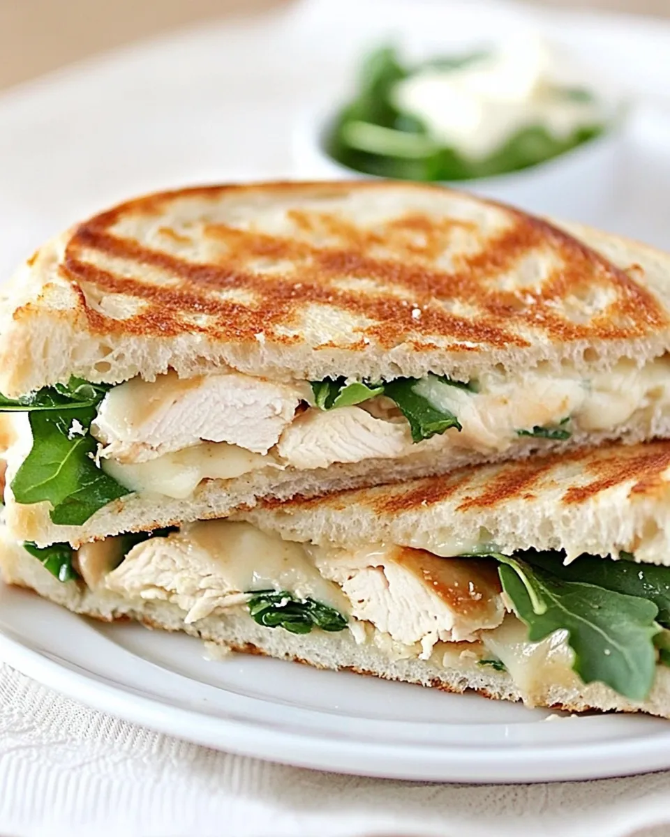 Classic Chicken Arugula Provolone Panini with Chipotle image