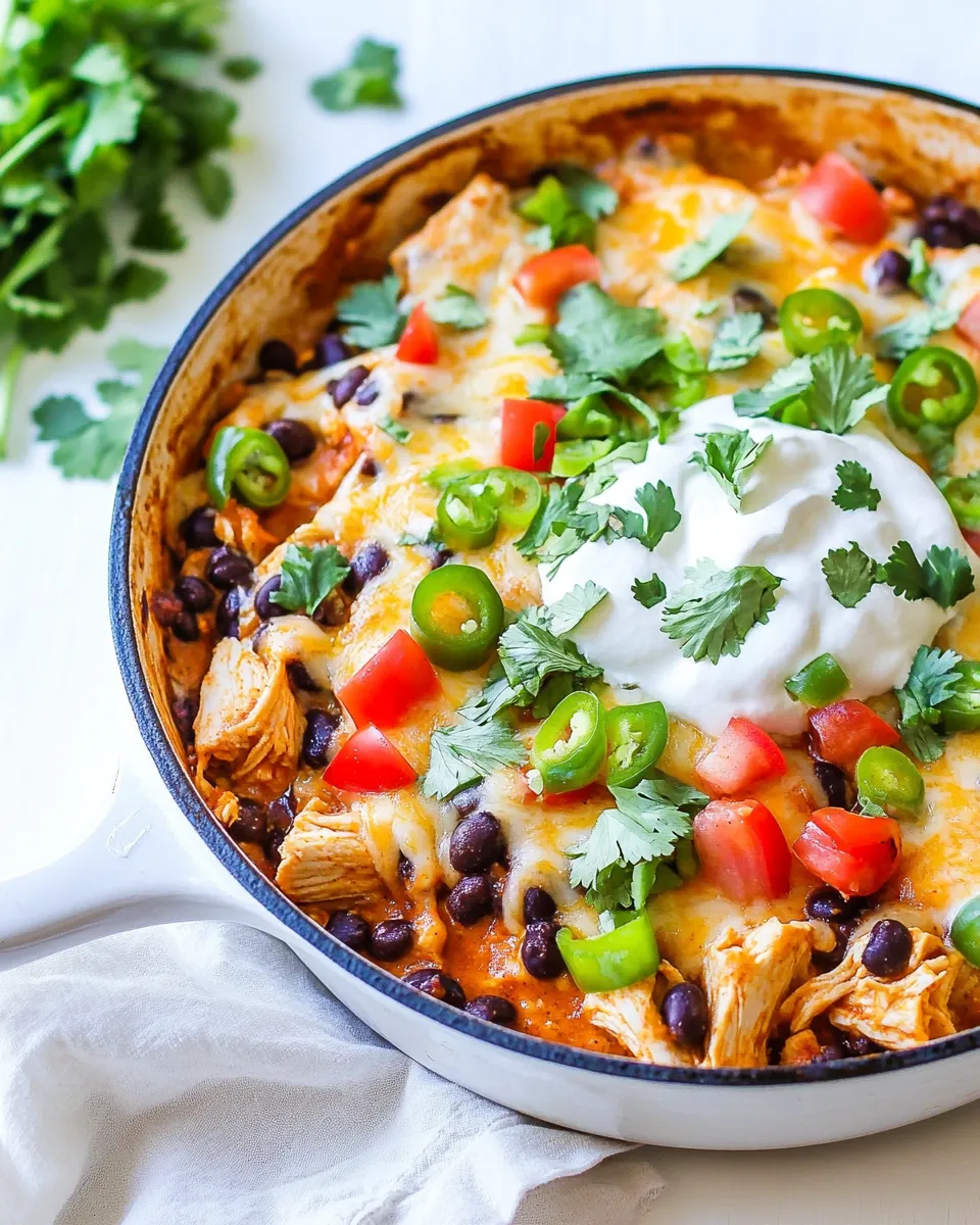 Healthy Chicken Black Bean Enchilada Skillet recipe photo