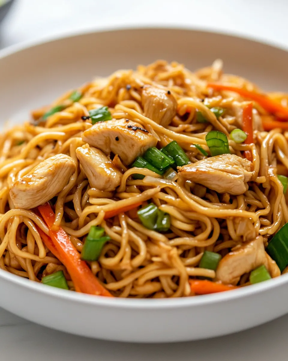 Delicious Chicken Chow Mein shot