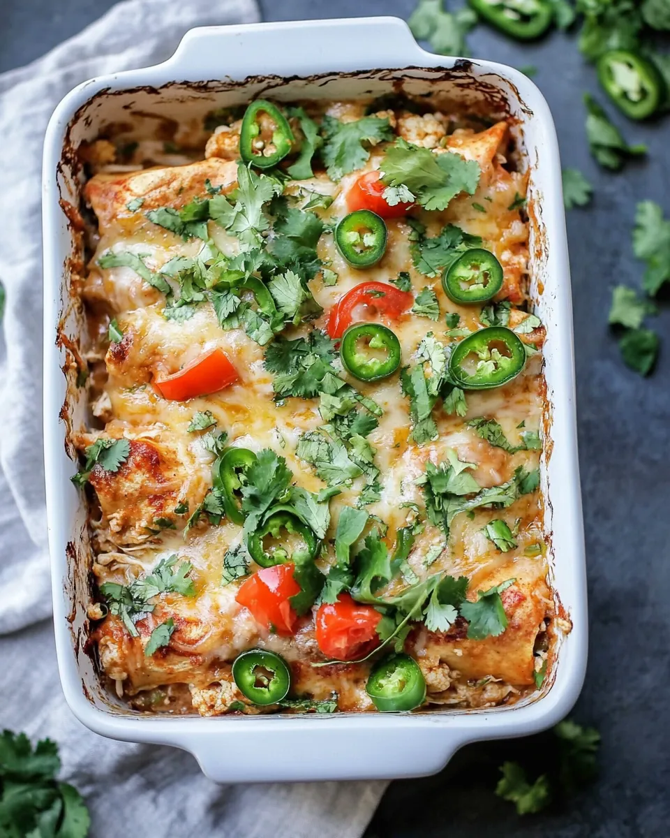 Classic Chicken Enchilada Casserole With Cauliflower image