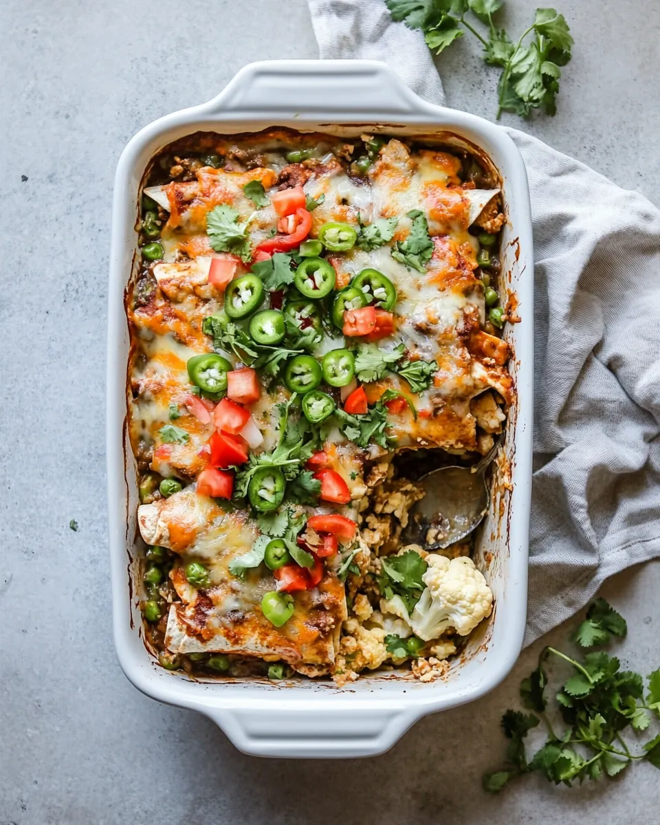 Easy Chicken Enchilada Casserole With Cauliflower recipe photo