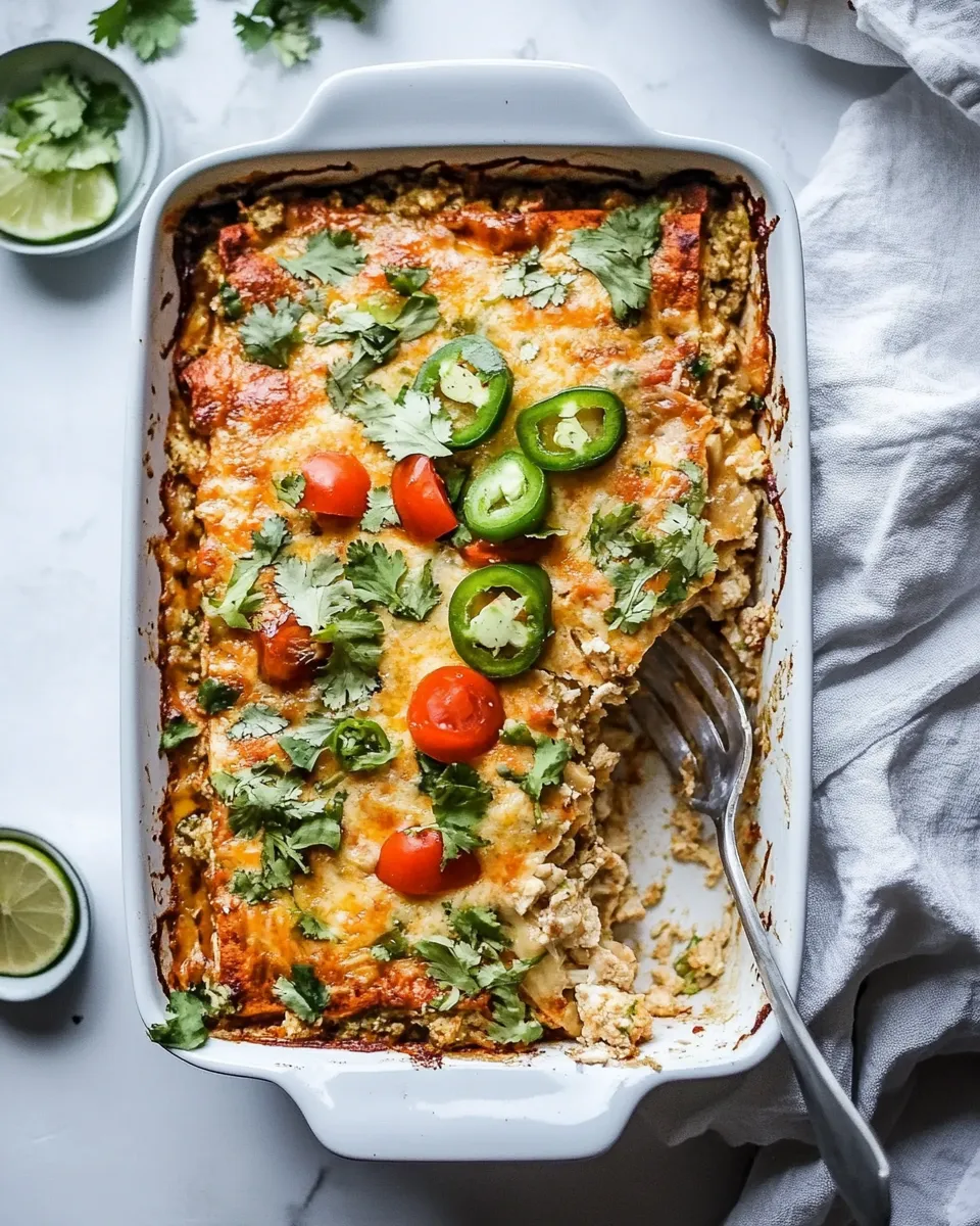 Delicious Chicken Enchilada Casserole With Cauliflower shot