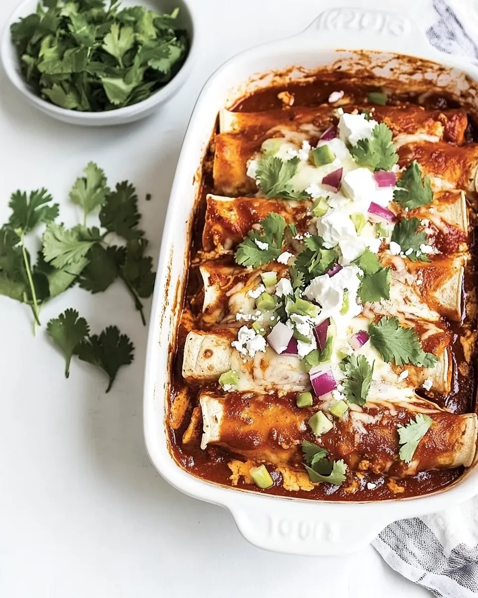 Easy Chicken Enchiladas Recipe shot