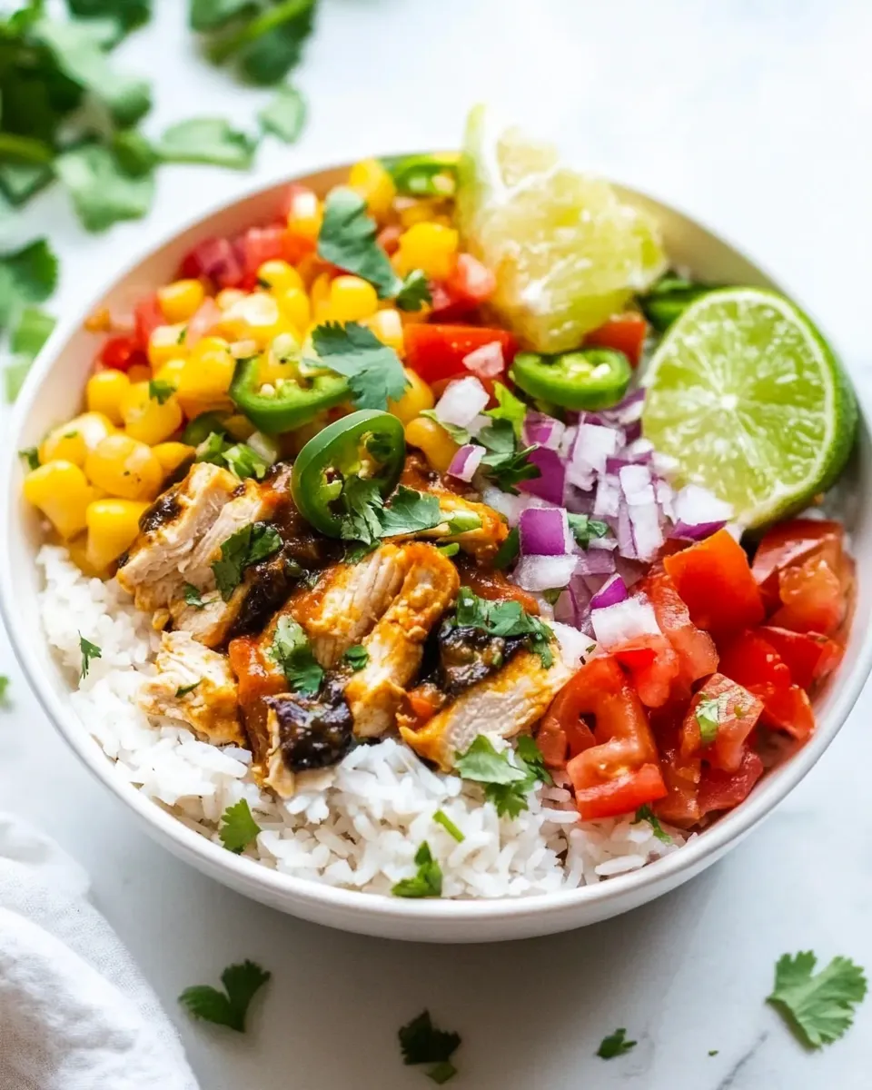 Easy Chicken Taco Poblano Rice Bowls photo