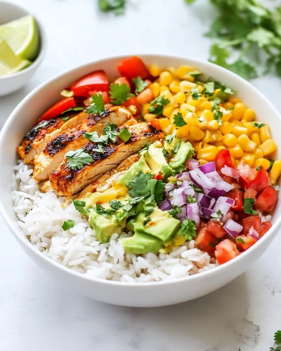 Delicious Chicken Taco Poblano Rice Bowls image