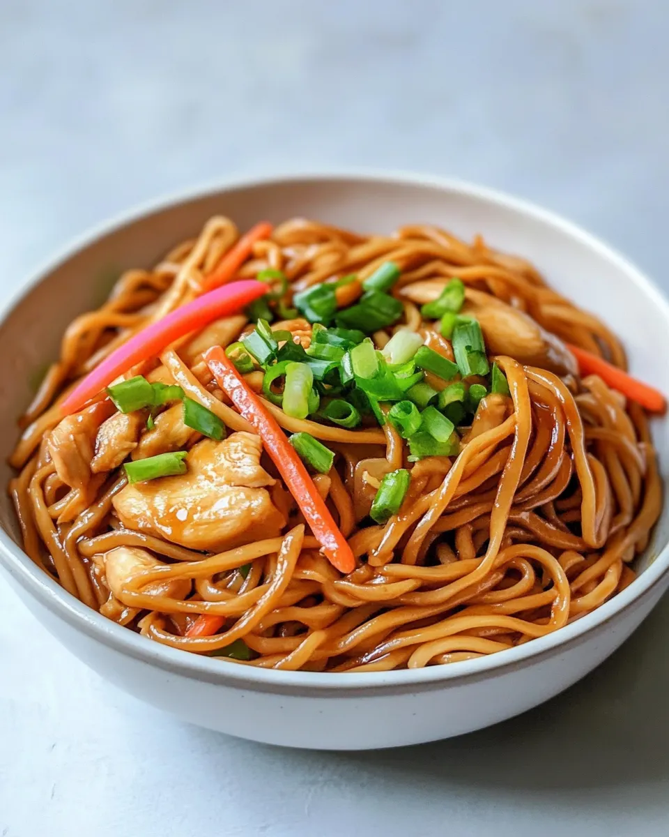 Delicious Chicken Yakisoba shot