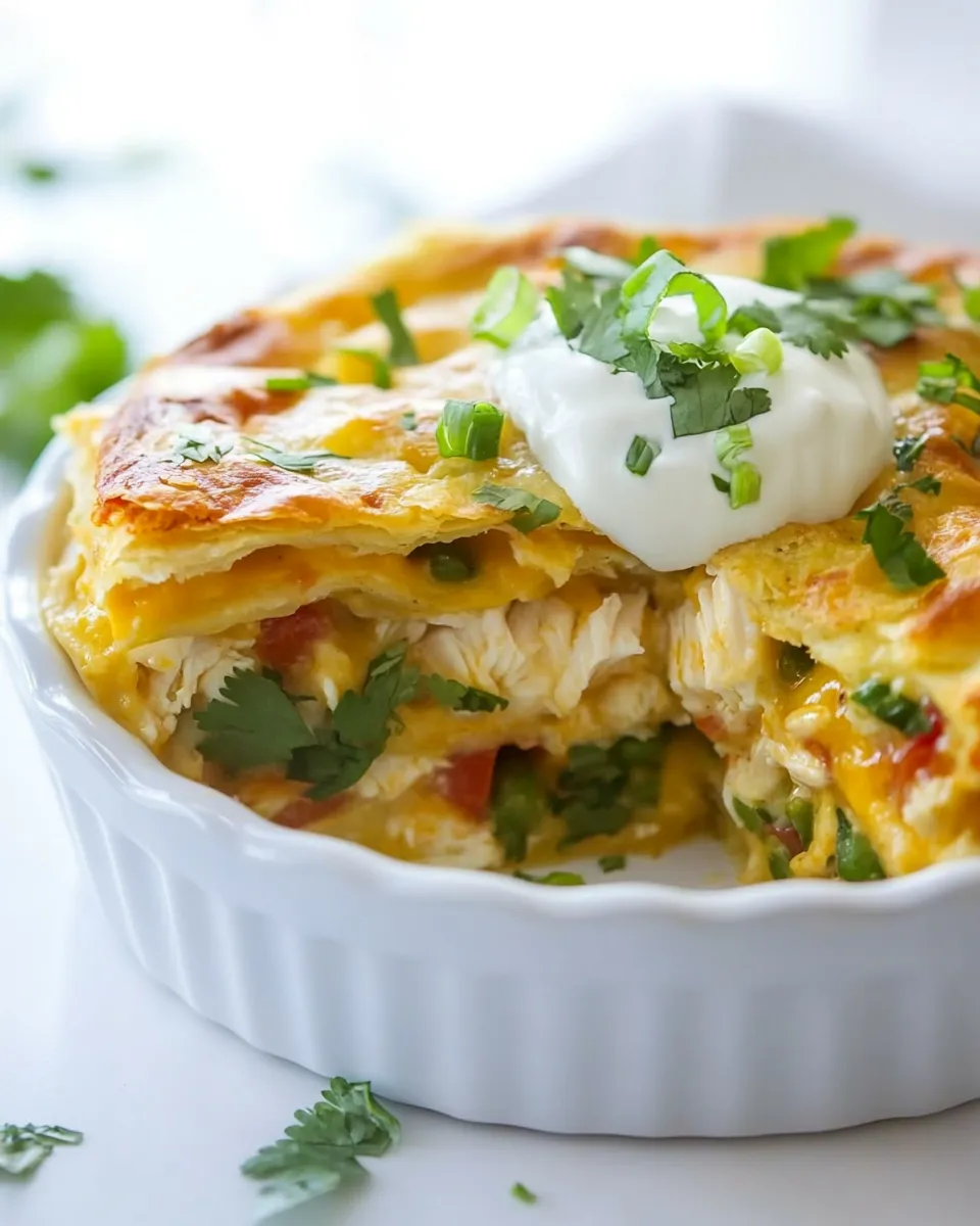 Easy Chicken and Cheese Quesadilla Pie recipe photo