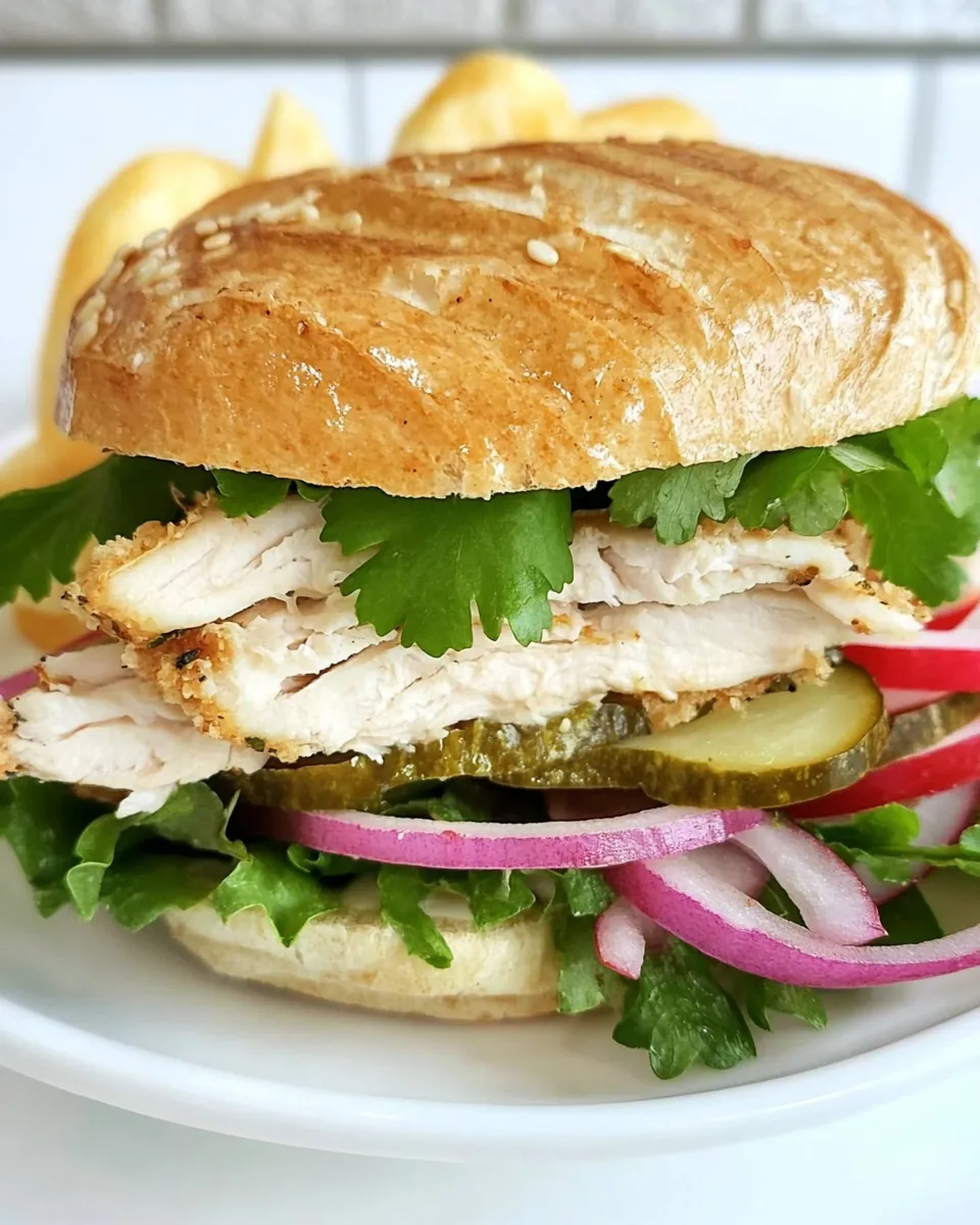 Delicious Chicken and Crisp Veggie Sandwich recipe photo