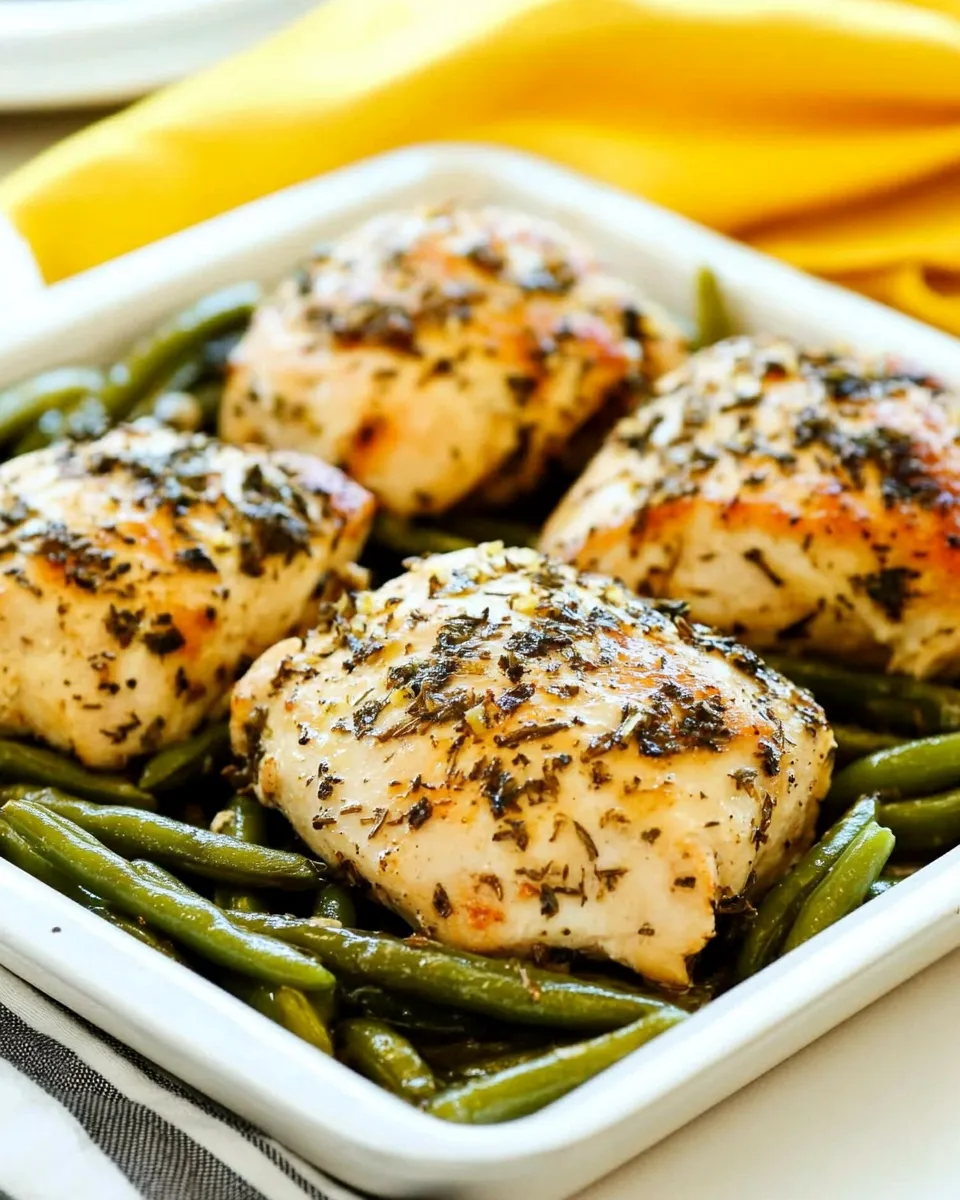 Delicious Chicken and Green Beans Sheet Pan Meal image